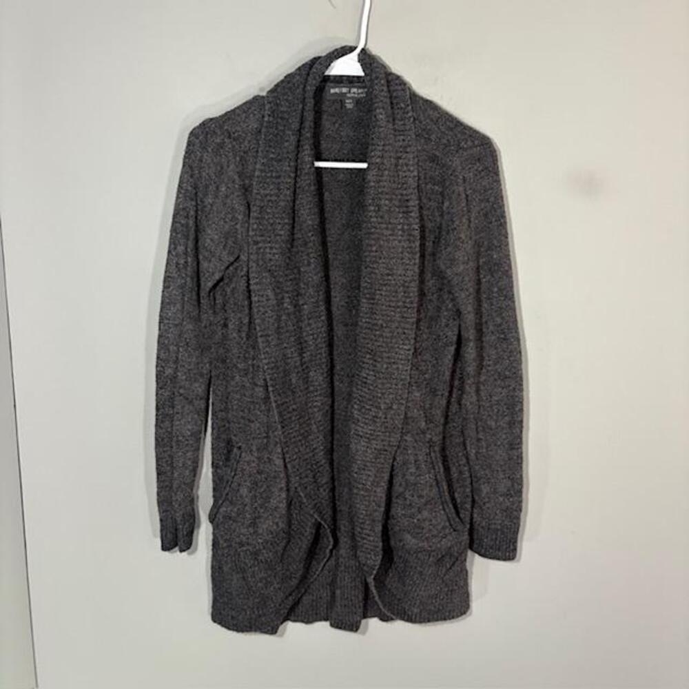 Barefoot Dreams Cardigan Sweater Womens XS/S Gray Cozychic Lite Nylon Rayon Knit
